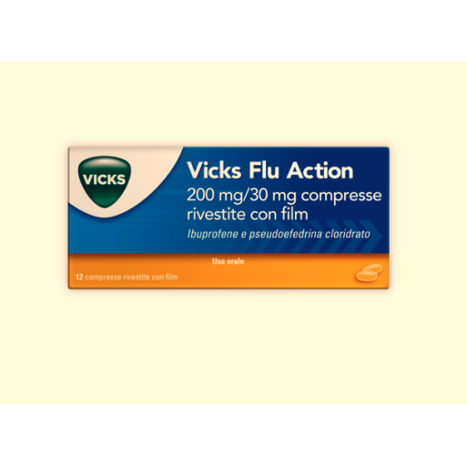 VICKS FLU ACTION*12CPR200+30MG